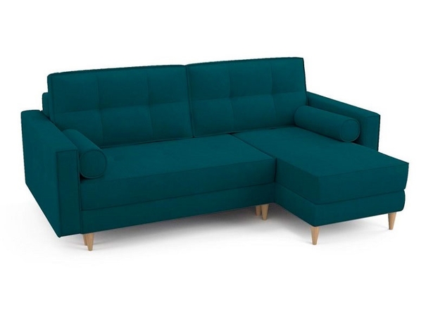 Угловой диван-кровать Flott (правый) сине-зеленый
