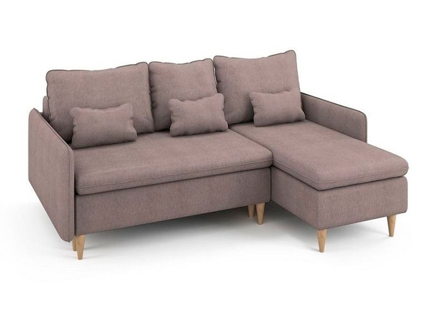 Угловой диван-кровать Enkel (правый) бледно-розовый