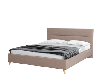 Кровать с подголовником из ткани