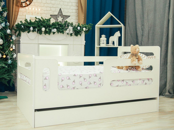 Кровать-манеж с ящиком Горизонтали Мир Мебели