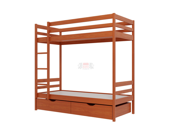 Кровать 2-х ярусная №1 из массива, Вишня