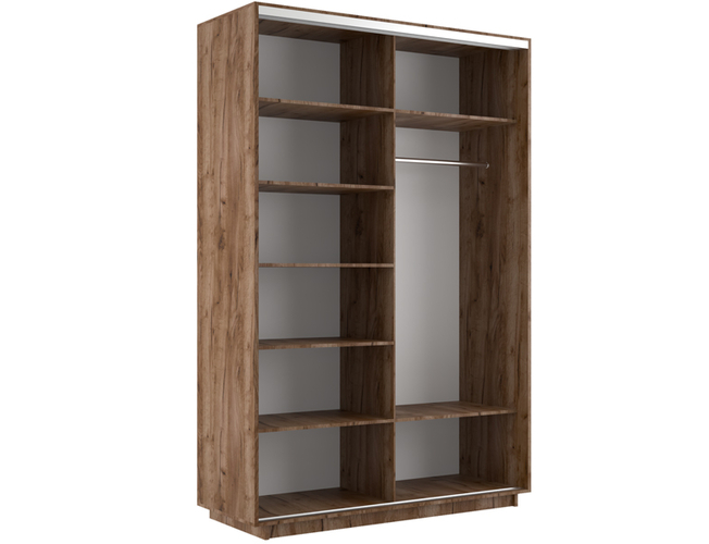 Шкаф-купе Экспресс Люкс 2-х дверный (Фото №1003 Листья золото), Дуб табачный