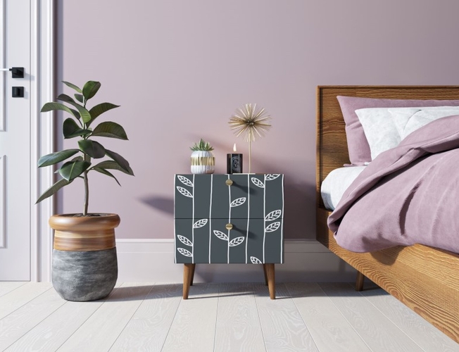 Тумбочка Berber с двумя ящиками 18 принт (Арт BB03/Print_18)