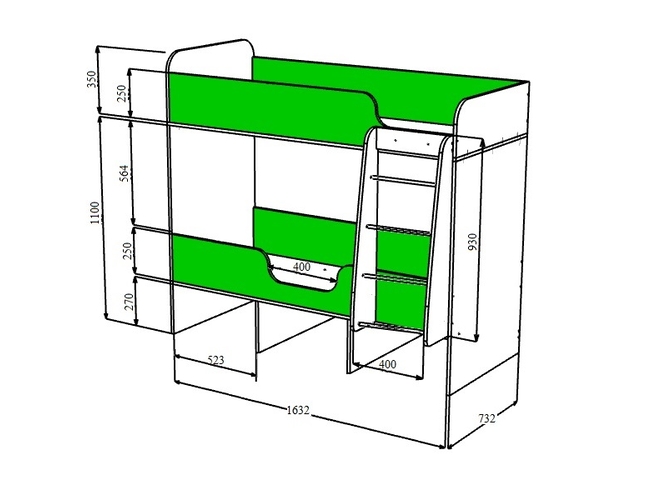 Кровать двухъярусная "Малыш Двойняшка" Ярофф СПб