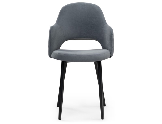 Стул на металлокаркасе Гутрид ромбы сзади без складок черный/серый (Арт.507226)