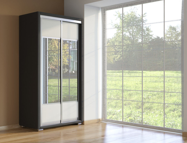 Шкаф-купе 2-х дверный Orma Soft черно-белый