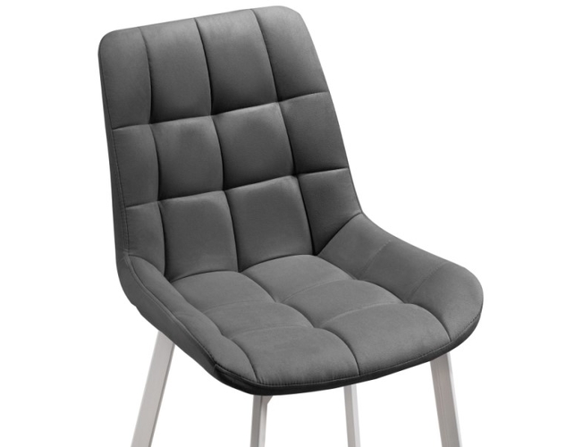 Стул на металлокаркасе Челси темно-серый/белый каркас (Арт.489746)