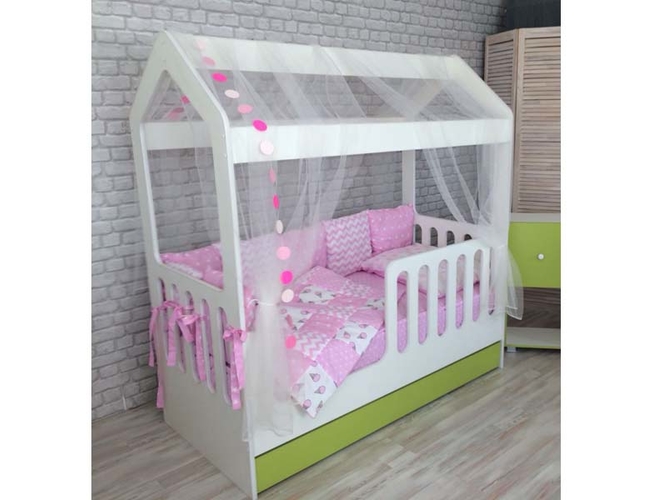 Двухъярусная кровать-домик Мир Мебели