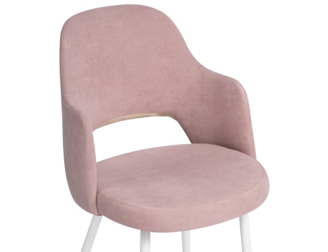Стул на металлокаркасе Гутрид прошивка ромбы сзади пыльно-розовый/белый  (Арт.504179)