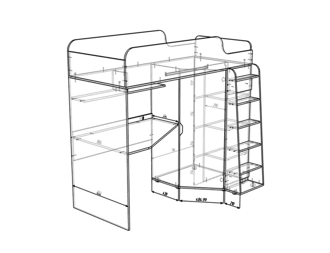 Кровать-чердак "Юниор 7" Ярофф СПб