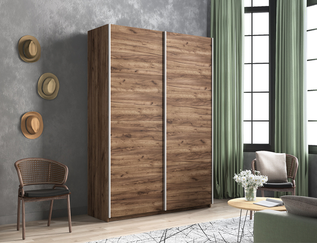 Шкаф-купе Прайм Люкс 2-х дверный (ЛДСП), Дуб табачный