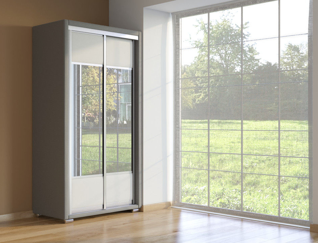 Шкаф-купе 2-х дверный Orma Soft  серый-белый