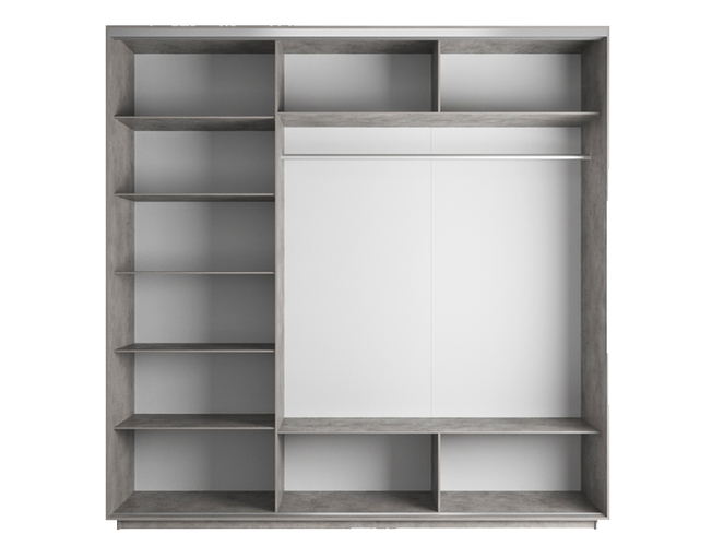 Шкаф-купе Экспресс Люкс 3-х дверный (Фото №1010 Абстракция бело-голубая), Бетон