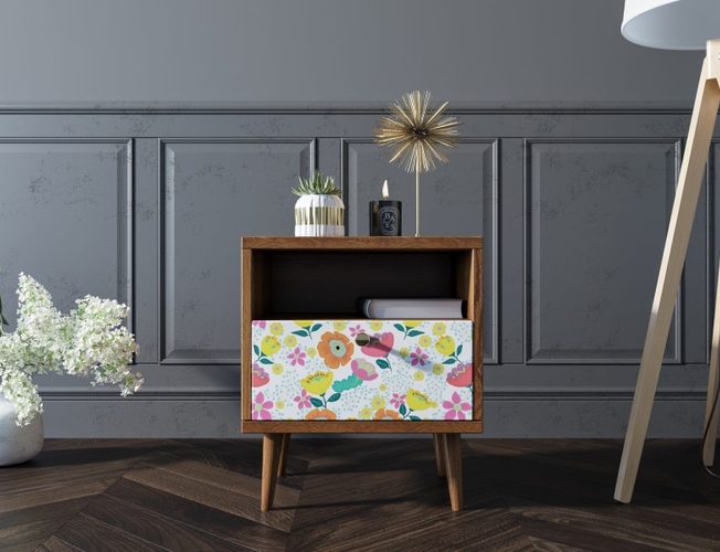 Тумбочка Berber с одним ящиком 08 принт (Арт BB06/Print_08)
