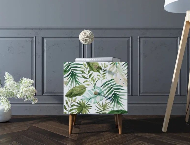 Тумбочка Berber с двумя ящиками 4 принт (Арт ВВ03/Print_04)