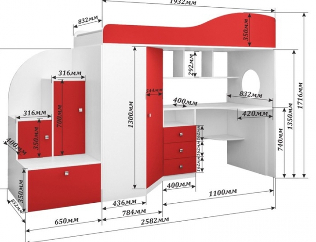 Кровать-чердак Ярофф СПб