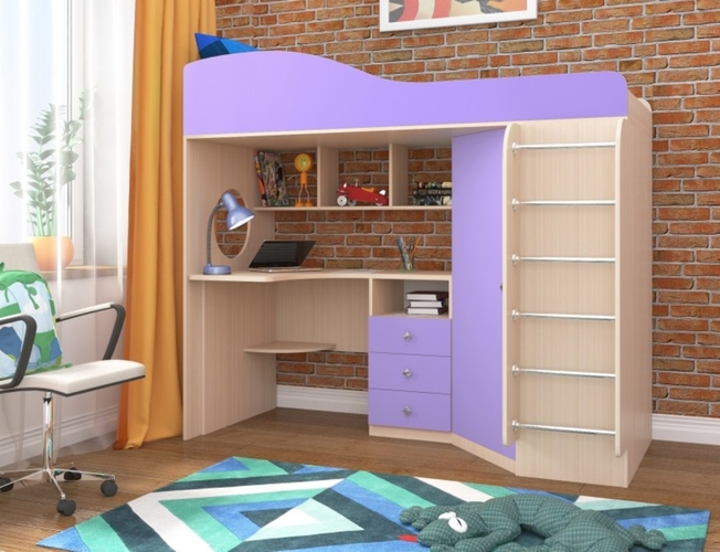 Кровать-чердак с лестницей Ярофф СПб