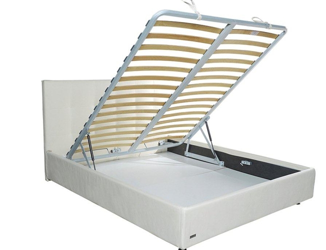 Белая кровать Greta с подъёмным механизмом