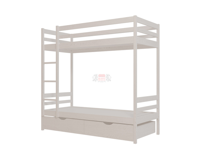 Кровать 2-х ярусная №1 из массива, Выбеленный дуб