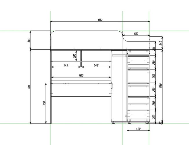 Кровать-чердак "Юниор 7" Ярофф СПб