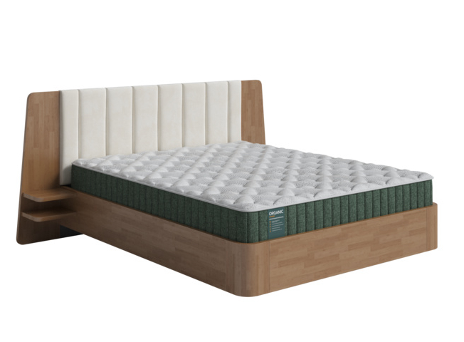 Парящая кровать FlyWood с полками (береза)