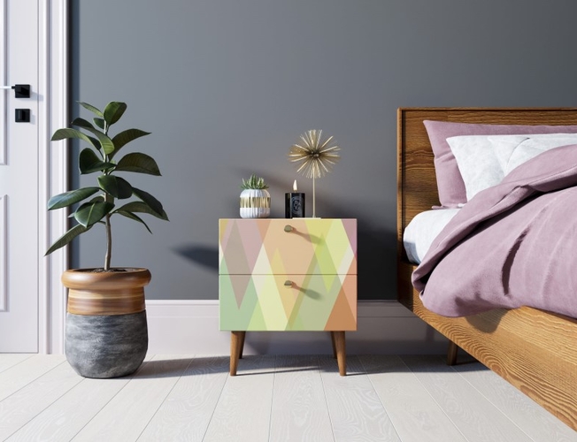 Тумбочка Berber с двумя ящиками 16 принт (Арт BB03/Print_16)