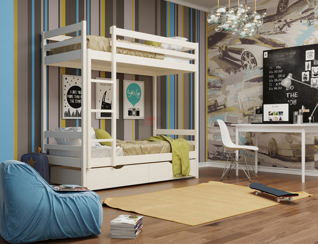 Кровать 2-х ярусная №1 из массива