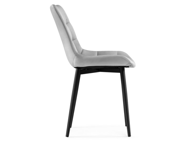 Стул на металлокаркасе Челси велюр светло-серый/черный (Арт.502090)