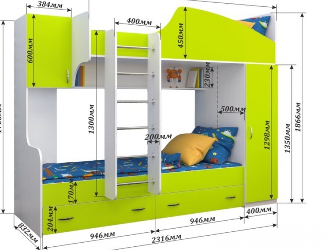 Кровать двухъярусная Ярофф СПб