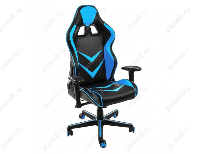 Игровое кресло Racer черное/голубое (Арт. 1856)