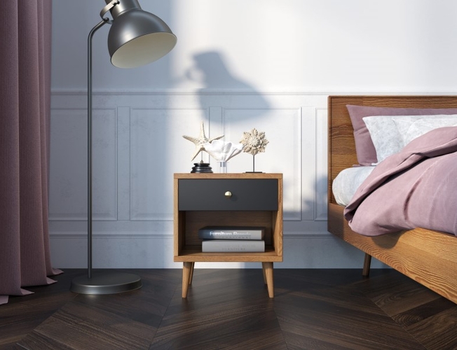 Тумбочка Berber с открытой полкой 33 принт (Арт BB33/Print_33)