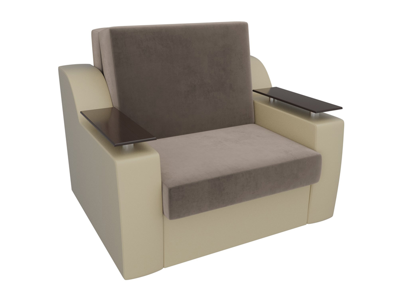 Кресло-кровать Сенатор 60 экокожа с тканью