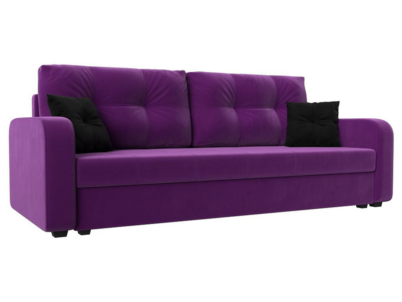 Прямой диван Ливерпуль ткань, микровельвет фиолетовый