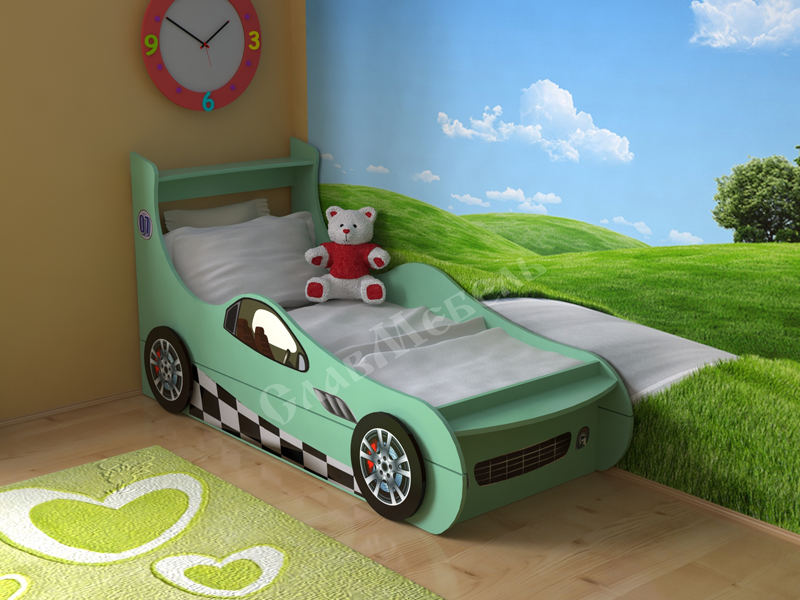 Детская двухъярусная кровать Машинка №7 СлавМебель