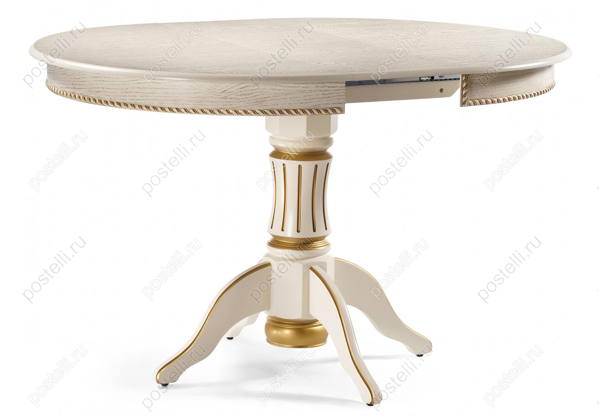 Обеденный стол Павия 100 крем с золотой патиной (Арт. 450818)