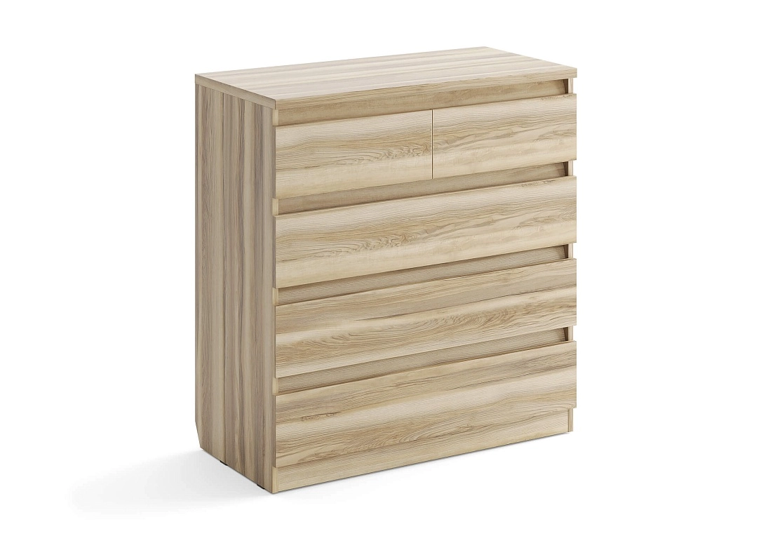 Белый комод Aksel 5 ящиков - ясень орнико