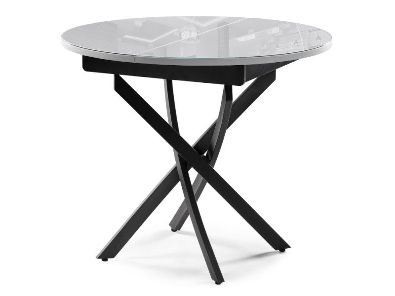Стеклянный стол Лауриц раскладной черный/белый раскладной (Арт.504213)