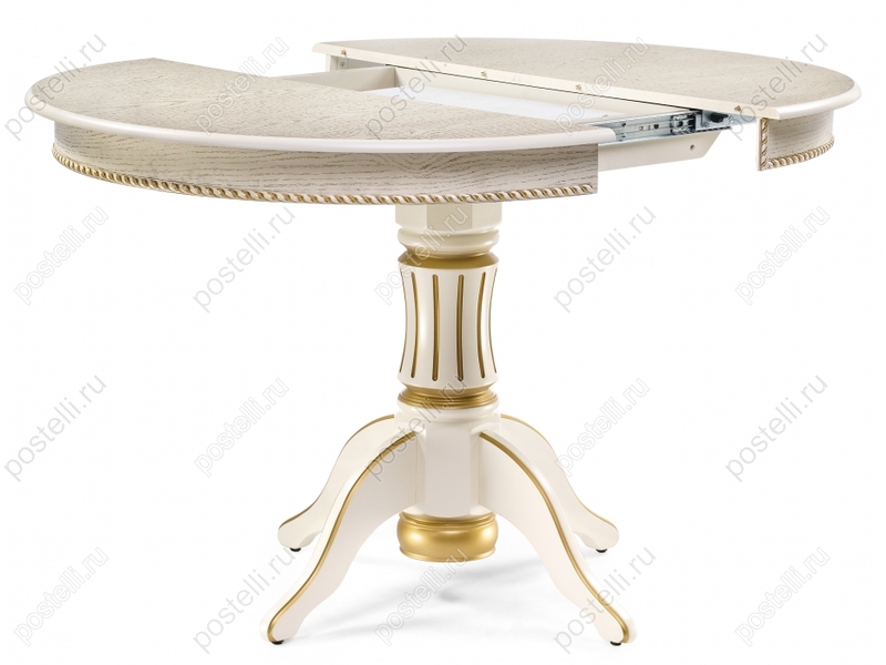 Обеденный стол Павия 100 крем с золотой патиной (Арт. 450818)