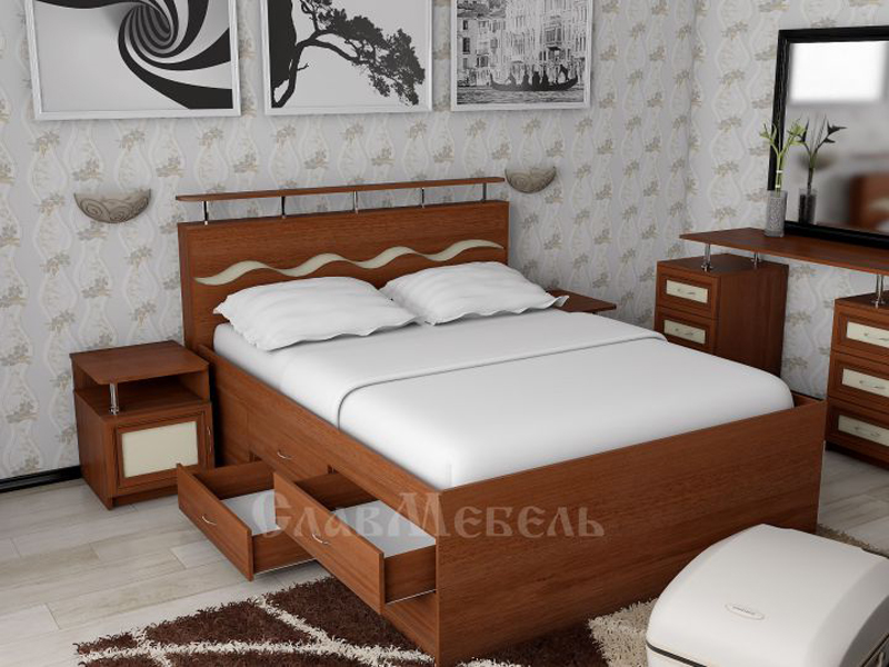 Кровать Волна-3 с комодом